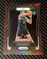 2023 2024 Prizm Monopoly Noah Clowney Red Icons Pattern Rookie Card Brooklyn RC. rookie card picture
