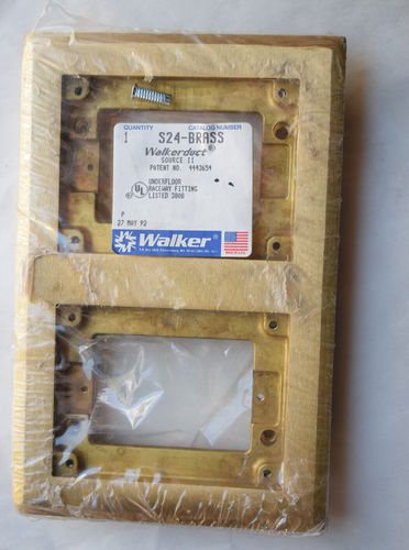 WALKER S24-Brass 2-Gang Rectangular Cover Carpet Flange, Underfloor Duct 83795X - Picture 5 of 17