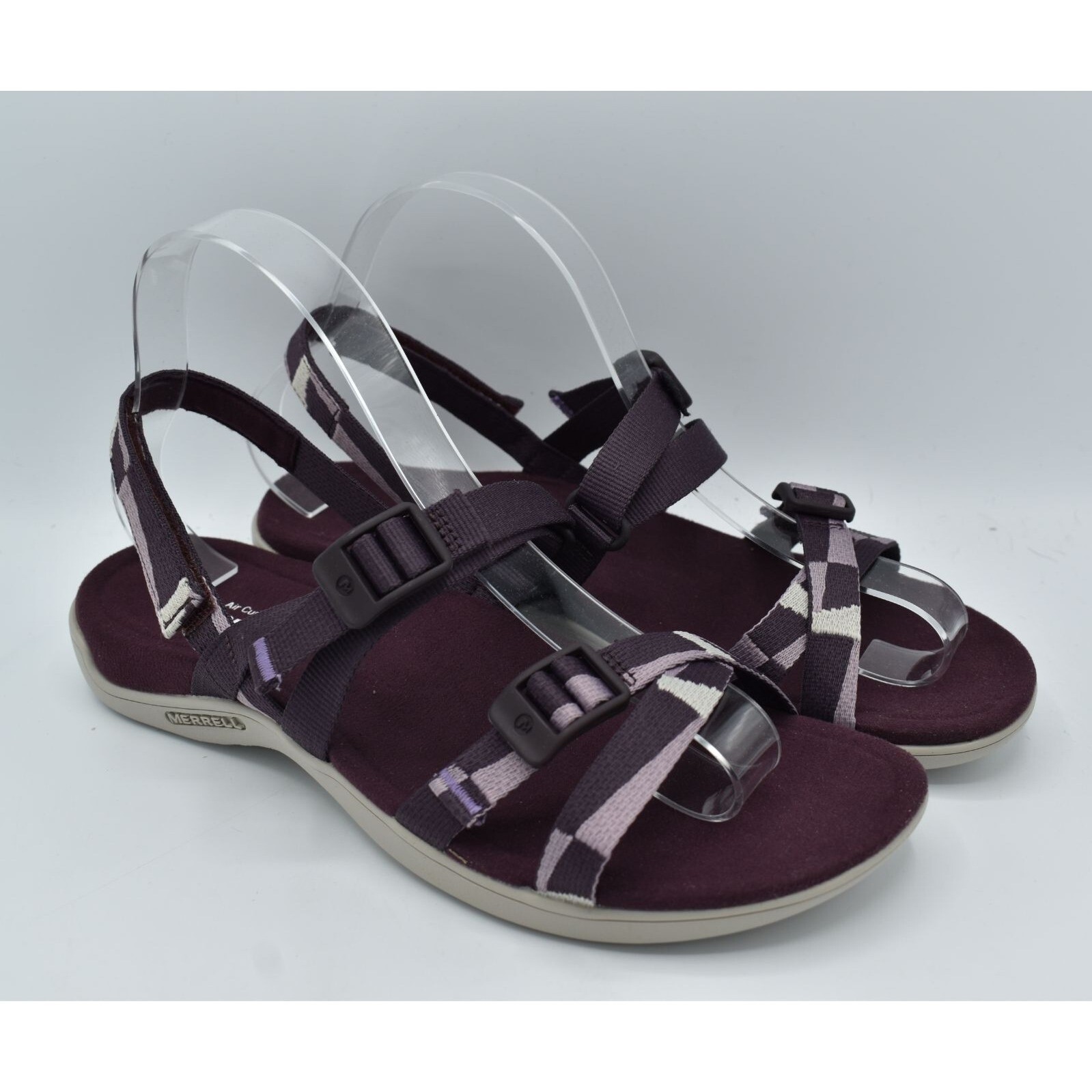 Scarpe sandali Merrell donna taglia 8 District 3 bordeaux cinturino posteriore web