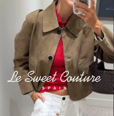 ★ Massimo Dutti★ Nickel Split Suede Leather Equestrian Be MASSIMO DUTTI WOMAN NWT FW24 Split suede leather jacket