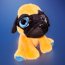 Russ Lil Peepers Pug Plush Cupcake Big Blue Eyes Puppy Dog Stuffed Animal Toy 8  