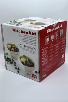 Neu KitchenAid 3 Stück Keramik Auflaufförmchen 0,25L