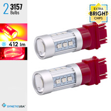 2x 3157 3057 4157 High Power Bright 15-smd Led Red Brake Stop Tail Light Bulbs