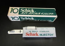 SCHICK VTG INJECTOR 10 BLADE DISPENSER JPN MARKET Made In Canada UNUSED COND.#24