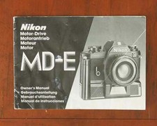 NIKON MD-E MOTORDRIVE INSTRUCTION BOOK/25835