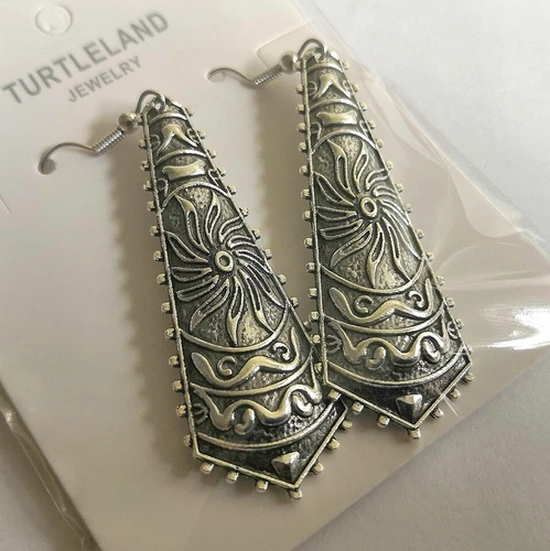 Elegant Boho 925 Sterling Silver Gypsy Ethnic Tassel Dangle Drop Hook Earrings
