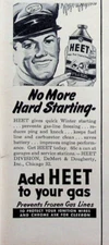 1950 Heet Prevents Frozen Gas Lines Vintage Print Ad No More Hard Car Starting