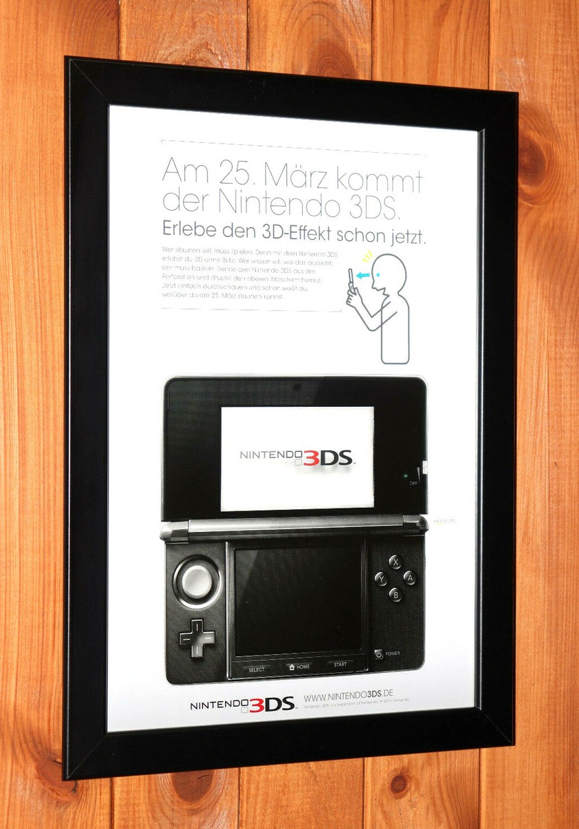 2011 Nintendo 3DS Console AD Promo Small Poster / Ad Page Framed