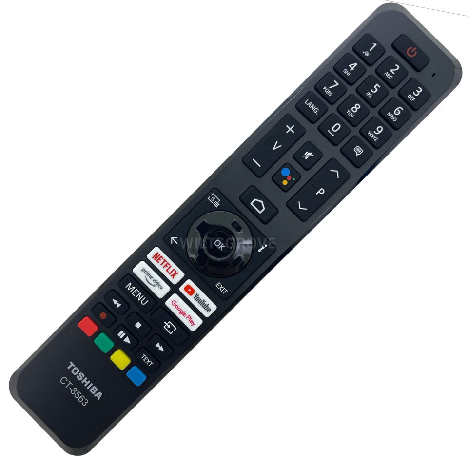 Telecomando VINABTY CT-8563 Sostitutivo Per TV TOSHIBA Smart (modelli CT-8562, RC45160, 32WA3B63DA...)