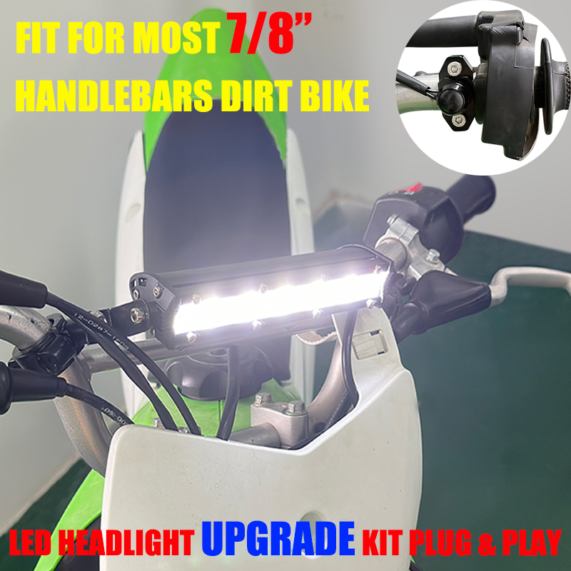 KLX110 YZ125 CRF110 Dirt Bikes PlugnPlay LED Headlight Light Bar