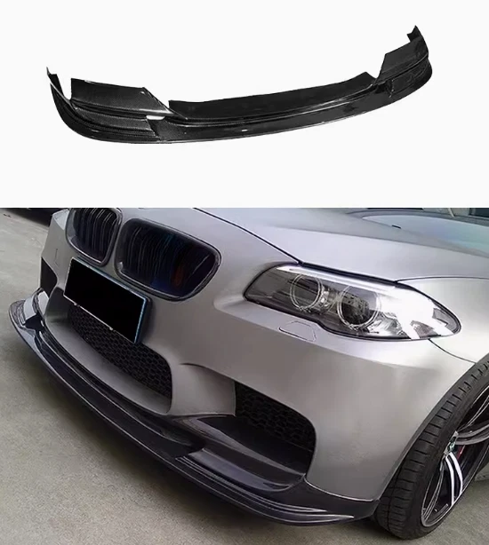 Alerón labial parachoques delantero de fibra de carbono estilo 3D para BMW serie 5 F10 M5 2012-2016 Foto 2 de 4