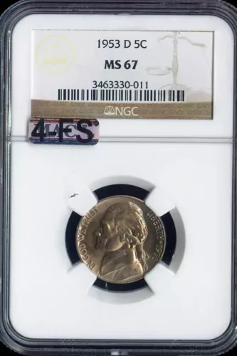 1953-D Jefferson Nickel NGC MS67 MAC 4FS