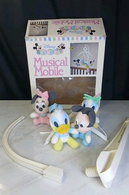 Vintage Dolly Disney Babies Musical Mobile Mickey Mouse Friends Nursery