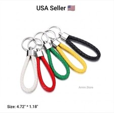 1 PC PU Leather Keychain Car Keyrings Men Women Keychain Braided Woven Rope New