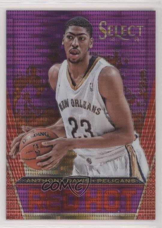 2013-14 Panini Select Red Hot Purple Prizm 70/99 Anthony Davis #40 s6i