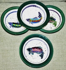 Julie Ueland Set Of 4 Backsplash Of White Salmon WA 9.25" Soup / Pasta Bowls