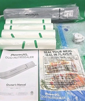 PowerXL Duo Nutrisealer Vacuum Sealer with Vacuum Seal Bags Canning Fish Game 