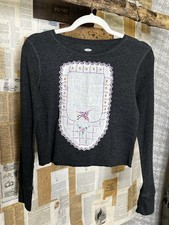 Handmade Vintage Cottagecore Thermal Top OOAK Boho Upcycled Slow Fashion Medium