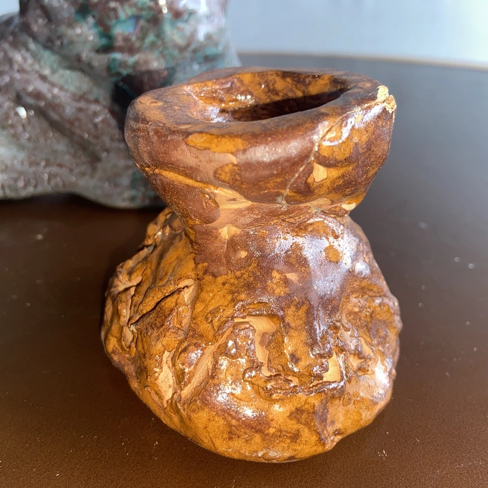 Lot of 5 Vintage 70’s Hand Made Painted Ceramic Figures Art One Of A Kind Foot - Image 3 of 4