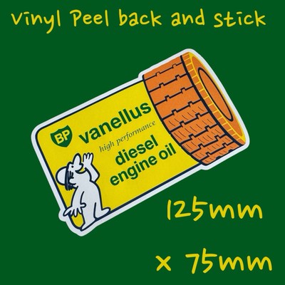  BP Work Man Vanellus Diesil Motoröl Vinyl Aufkleber Dose Kanne Ausgießer Öle Retro 