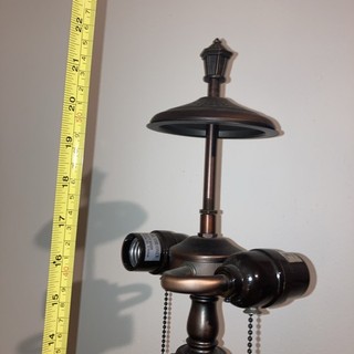 Thomas Kinkade Painted Lamp Shade Base Only Pull Chain 23”