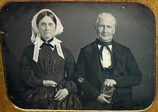 1/4th Plate Daguerreotype Older Couple Full Leatherette Case Resealed