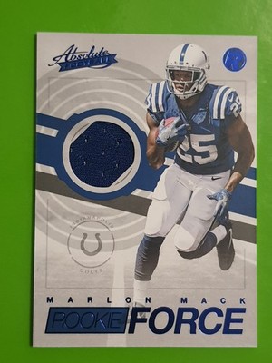 2017 Panini Absolute Rookie Force Materials Marlon Mack Indianapolis Colts