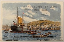 FRIEDRICH DER GROSSE (North German Lloyd) Detachable post card from menu - 1904