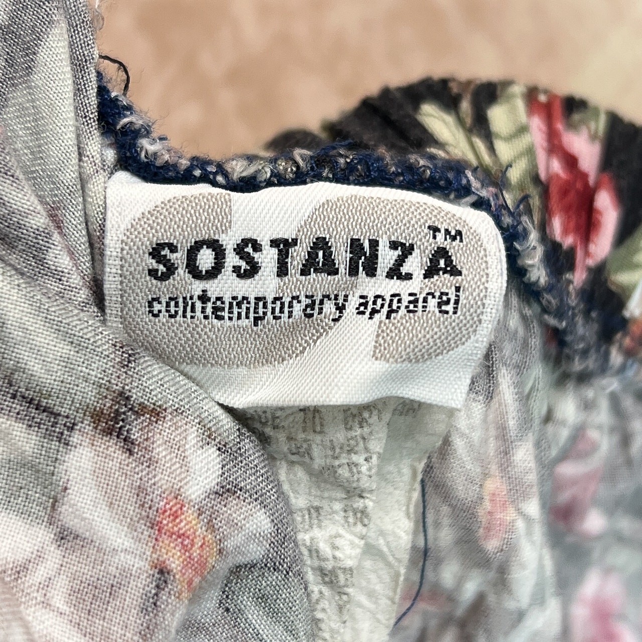 Vintage 90s Sostanza Floral Ruffled Mini Skirt Multicolor Elastic Waist Womens M