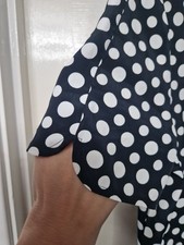 Next Size 12 Dress Black White Polka Dot Lightweight Thin Holiday Beach Party