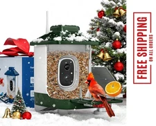 Bird Feeder with Camera, AI Bird Identification, Full HD Live Video, Solar Power