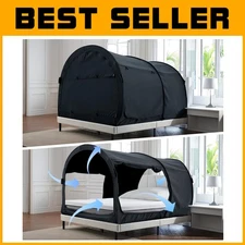 Charcoal Bed Canopy Tent - Twin Size Privacy Space for Sleeping & Playing