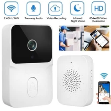 Smart WiFi Doorbell Intercom Video Recording Camera Door Bell Security Wireless
