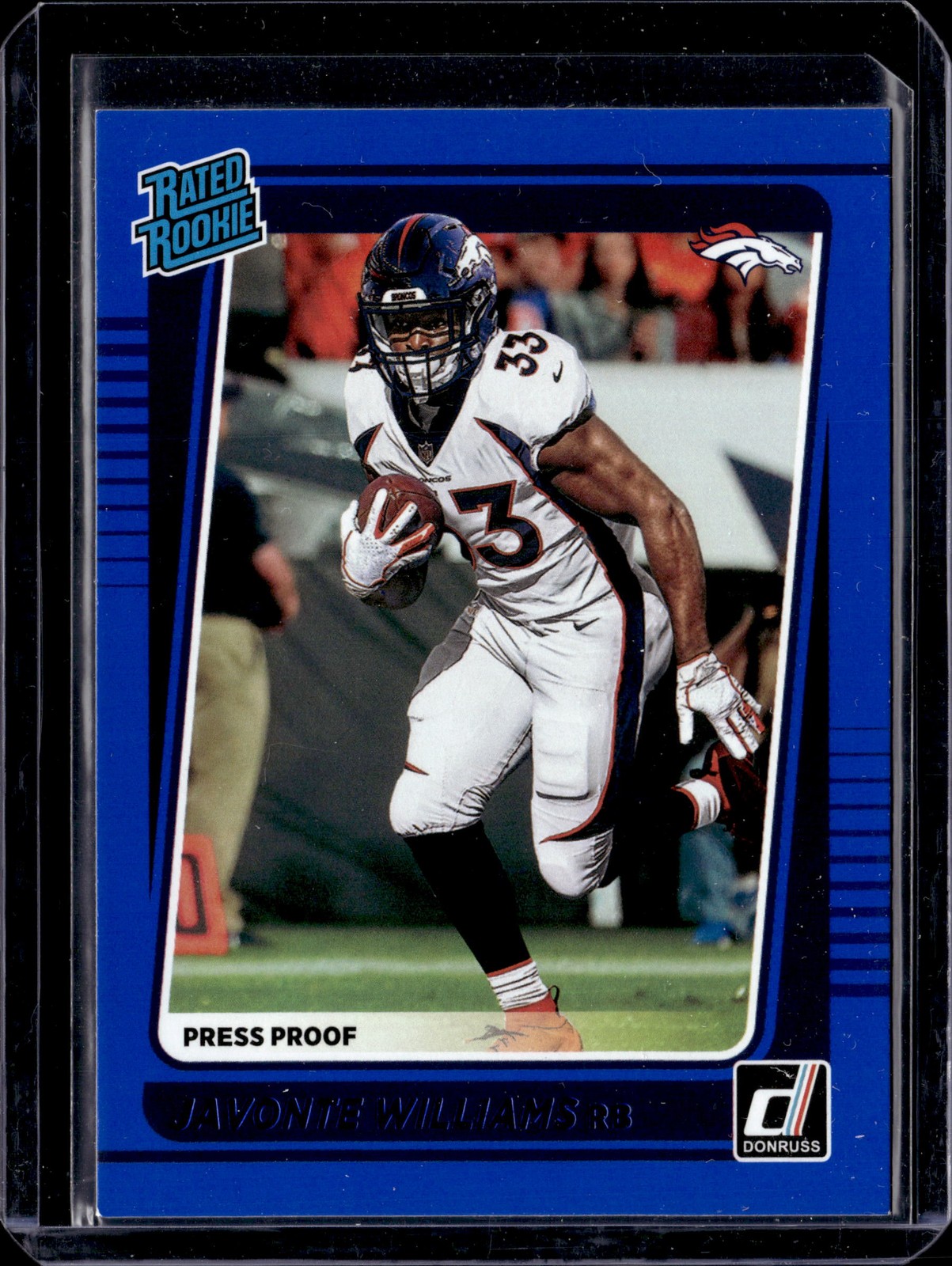 2021 Donruss #275 Javonte Williams Press Proof Blue