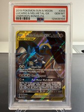 Pokemon TCG PSA 10 GEM MINT Lucario & Melmetal GX 203/214 Unbroken Bonds English
