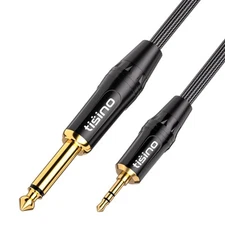 1/4 to 1/8 Stereo Cable - 3.5mm TRS to 1/4 inch TS Mono Adapter - 3 feet