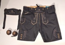 Steigenhofer German Lederhosen Size 36 Gray Oktoberfest Shorts Pants