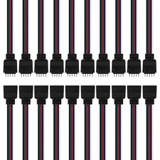 10 Pairs 15cm 5Pin JST SM Male Female 24AWG Wire Connector 5050SMD RGBW LED