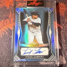 MIGUEL CABRERA 2025 LEAF SPECTACULAR ENCASED Blue On Card Auto 1/7 TIGERS HOF