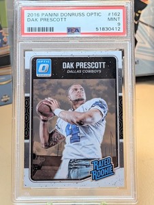 Dak Prescott 2016 Donruss Optic Rated Rookie Football Card #162 PSA 9 MINT