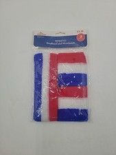 Headband And Wristbands Red, White, And Blue Patriotic USA 4th Of July Sweatband
