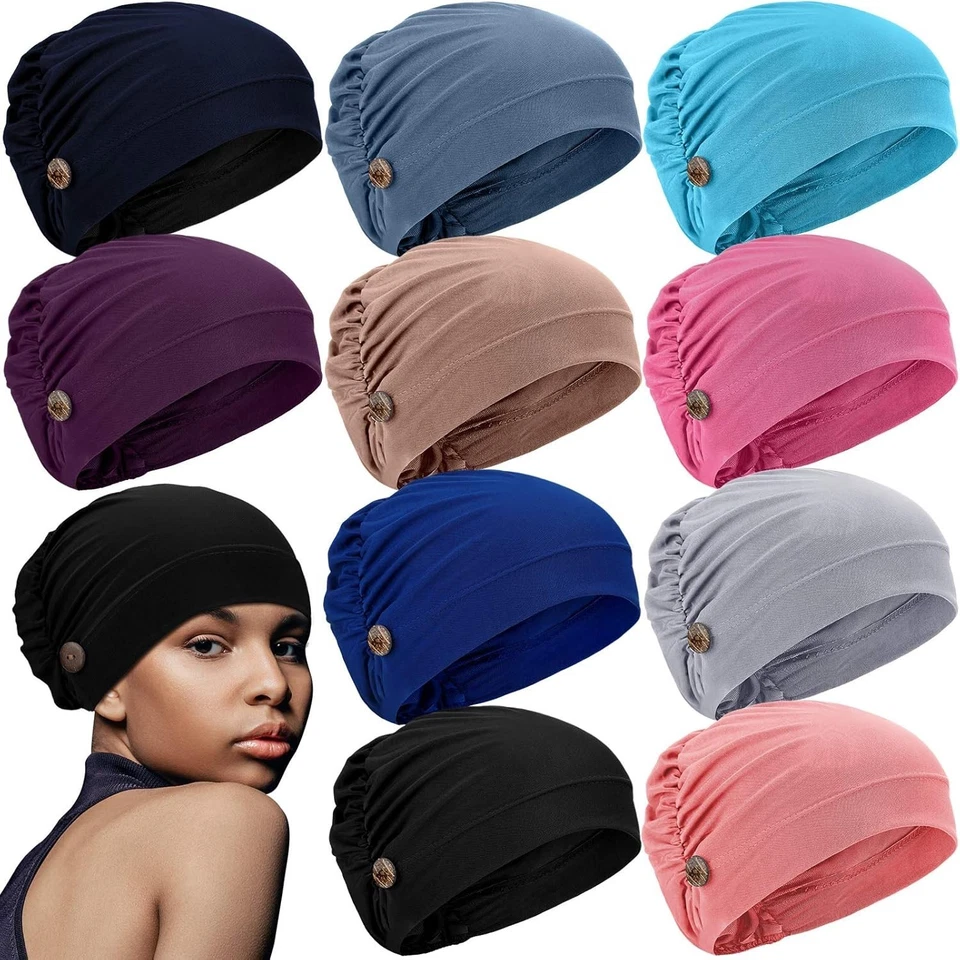 Versátil Juego de Gorra Bouffant Unisex de 10 Piezas con Protección para los Oídos - Ajuste Elástico Foto 3 de 4