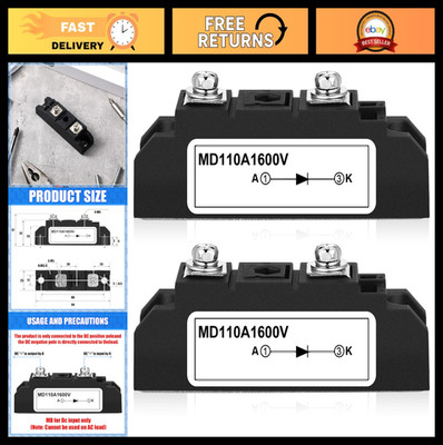 2 Pcs 110A Solar Diode, Anti-Reverse One Way Diode for 12V 24V 48V Systems, AC 4