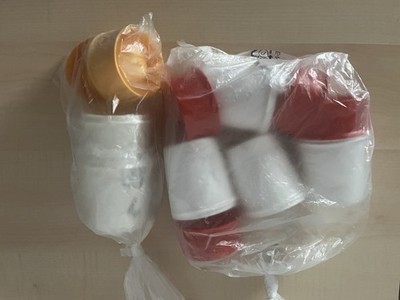 6er Set Tupperware Eierbecher mit Thermofunktion, gelb/weiß und rot/weiß NEU  
