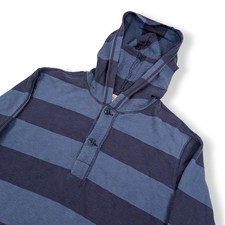 Ralph Lauren Denim & Supply Sudadera con Capucha Henley Rayas Para Hombre Mediana Azul Marino Preppy