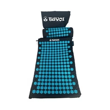 acupressure mat and pillow set Tuyol Black Turquoise  With Bag To Carry Storage
