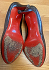 CHRISTAIN LOUBOUTIN ITALY SHOES LEATHER ROUND TOE BOW HEELS 3.5" BLACK  SZ 39 — photo 8