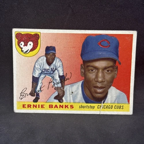 1955 Topps Baseball Card #28 Ernie Banks 2nd Card VG