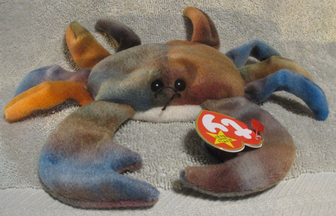 Ty Beanie Baby Claude the Crab  DOB September 3, 1996 MWMT Free Shipping