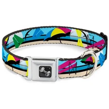 Dog Collar Bone Beach Scene 2 Medium 11-16.5"